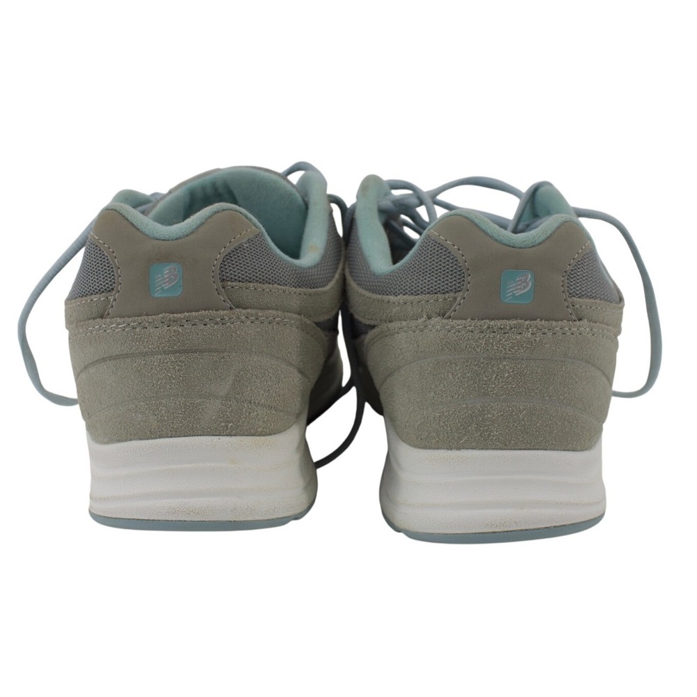 New Balance Size 9 Wide 877 Walking Shoes Grey Light Blue Suede Sneakers WW877SB - Picture 2 of 8